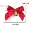 10Pcs Delicate Bowknot Bells Christmas Gift Bows with Small Bells DIY Bows Craft Christmas Tree Decoration Christmas Bow Tie