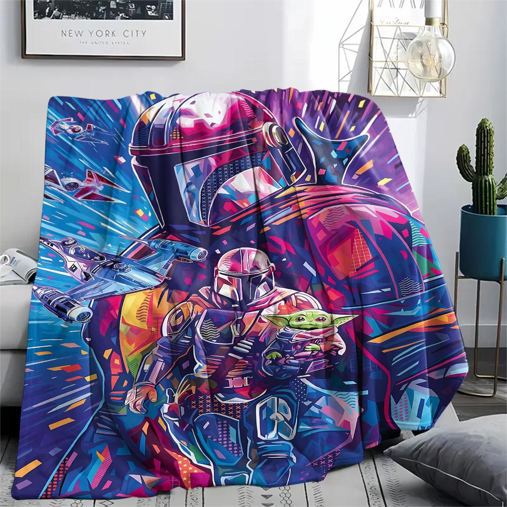 1 Pezzo Coperta in Flanella con Stampa Mandalorian, Alta Qualità, Confortevole per Tutte le Stagioni, Decorazione per la Casa, Calore e Comfort, Perfetta per Regali