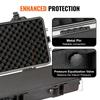 Rifle Case, Rifle Hard Case with 3 Layers Fully-protective Foams, 50 Inch Lockable Hard Gun Case with Wheels, IP67 Waterproof & Crushproof, for Two