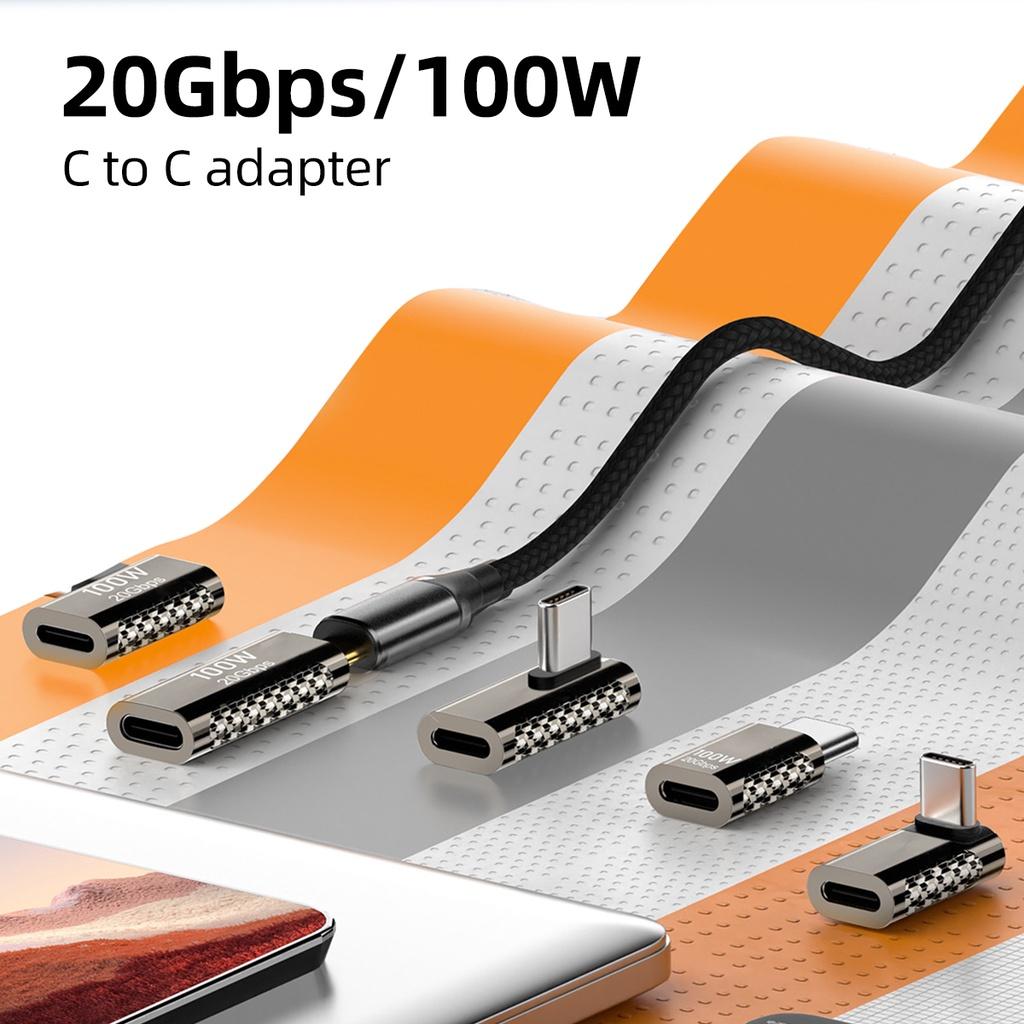 FONKEN 100W USB3.2 OTG Type C Adapter 20Gbps Data Transfer Zinc Alloy Fast Charging 8K Video Connector For Phone Tablet