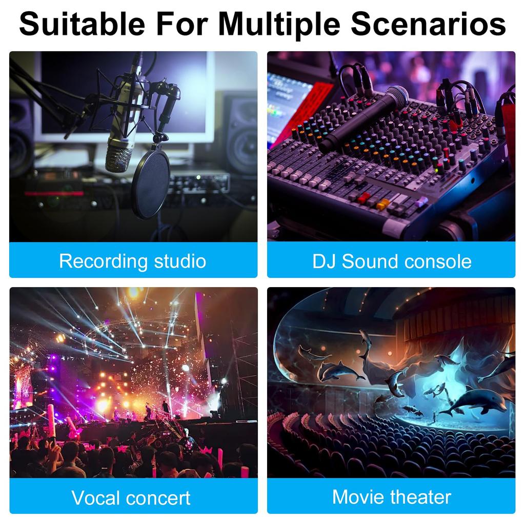 Poyiccot 30cm XLR Splitterkabel, 3-Pin XLR (Männlich) auf 2-Buchse Y-Typ Mikrofonkabel, DMX-Kabel Splitter Patchkabel für Mikrofonaufnahmen,