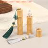 Refillable DIY Perfume Lipgloss Manual Container with Tassel 10ml Bamboo Roll-On Bottle with Steel Roller Ball Empty Tube