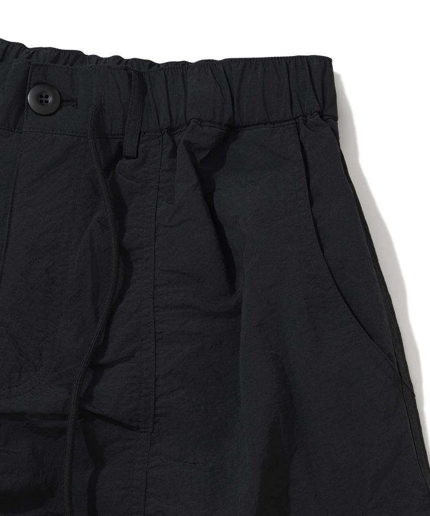 NOT4NERD Contour Shirring Nylon Cargo Pants - Black