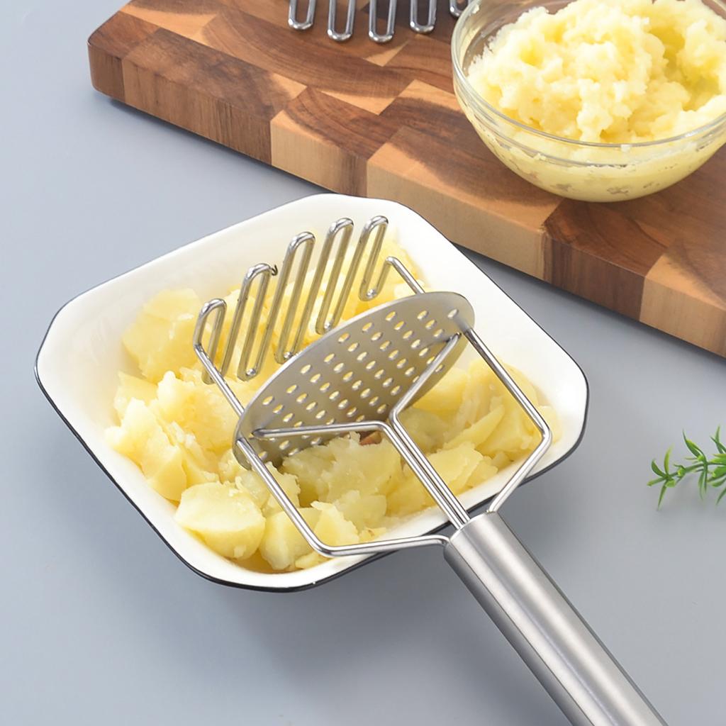 Stainless Steel Potato Press Kitchen Mashed Potatoes Compactor Double Layered Mashed Potato Masher Kitchen Mud Potato Presser