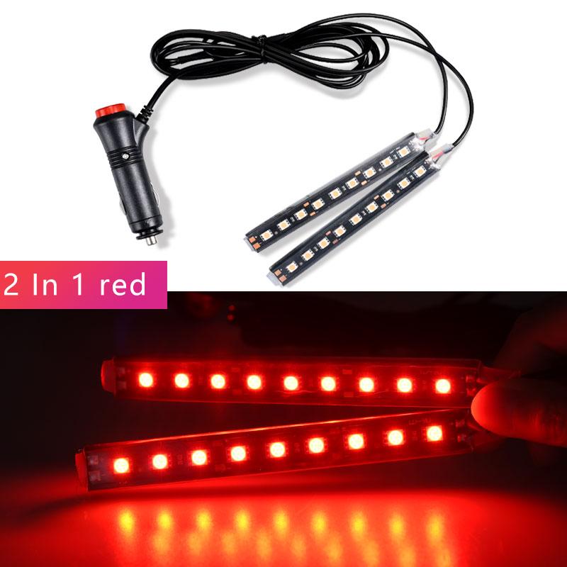 Led Bar Car Interior Backlight Ambient Mood Foot Light With Cigarette Lighter Decorative Atmosphere Lamp Auto Accessories