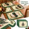 Christmas Placemat Set of 4, Christmas Tree Heat- Table Mats for Holiday Home Decor