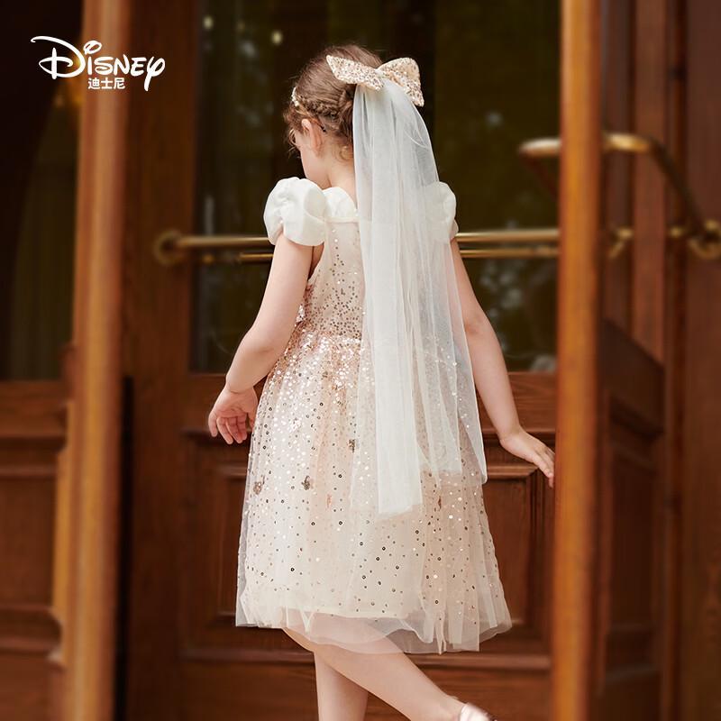 Vestido de Princesa de Malla con Lentejuelas para Niñas de Disney