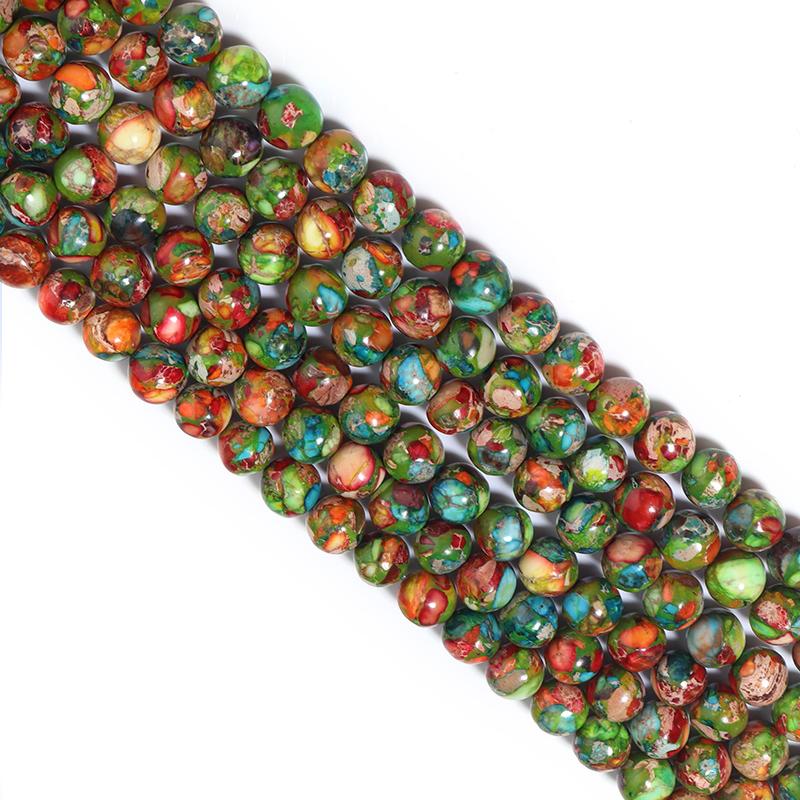 6/8/10mm Emperor Stone Beads For Jewelry Making Loose Spacer Round Imperial Beads DIY Bracelet Necklace Jewelry Charms Crafts