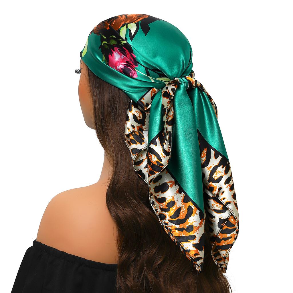 90*90cm Silk Scarf Scarftop Headwraps For Woman Fashion Four Seasons Hair Accessories Hijab Foulard Bandana Femme Headscarf