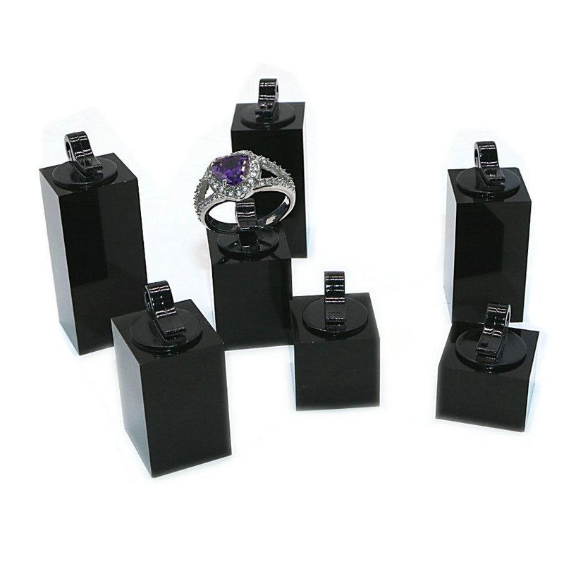 7-Piece Transparent Acrylic Jewelry Display Stands: Round & Square