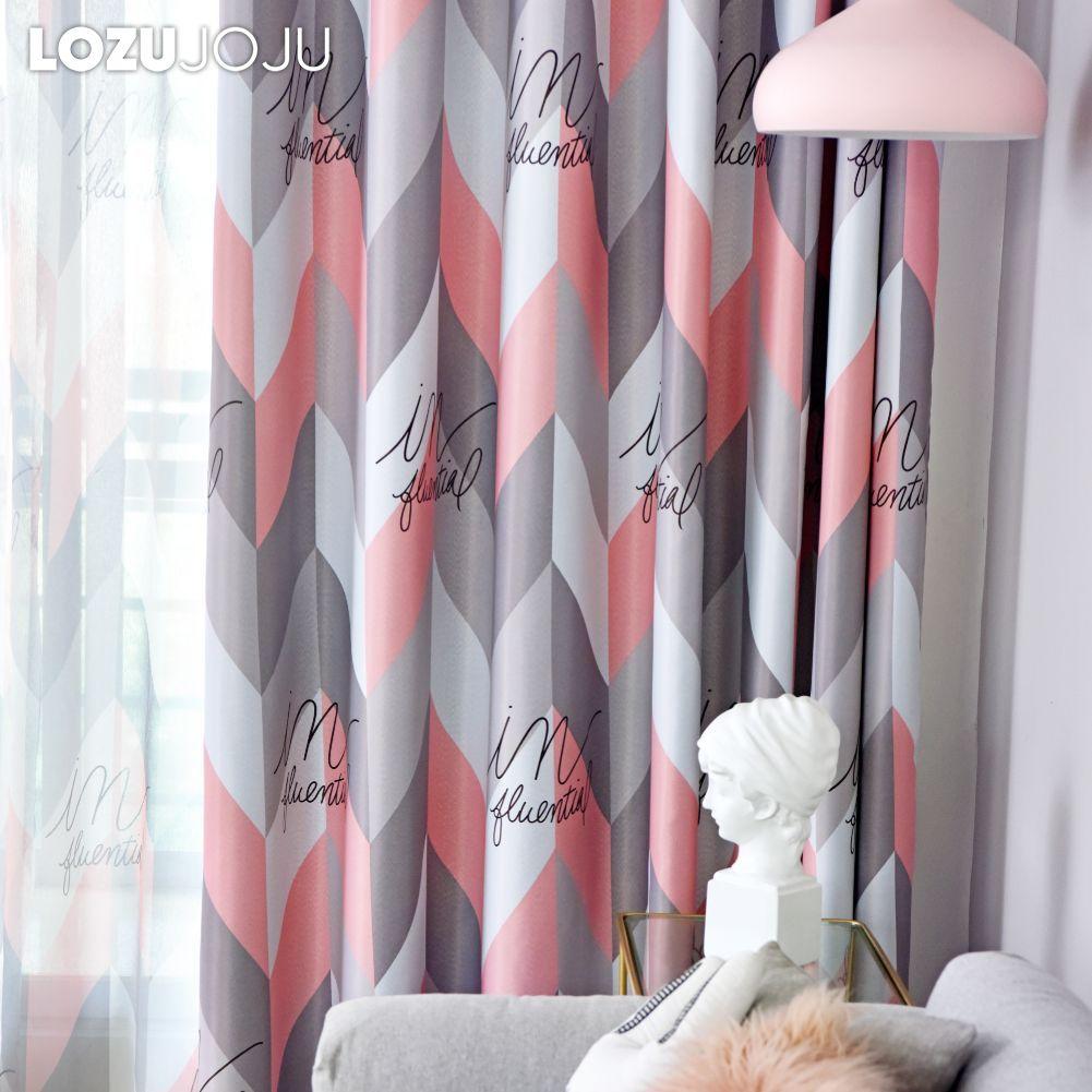1PC LOZUJOJU 70-80% Blackout Curtains Nordic Style Diamond Patterned Curtains for Bedroom Living Room Balcony Window for Home Decor