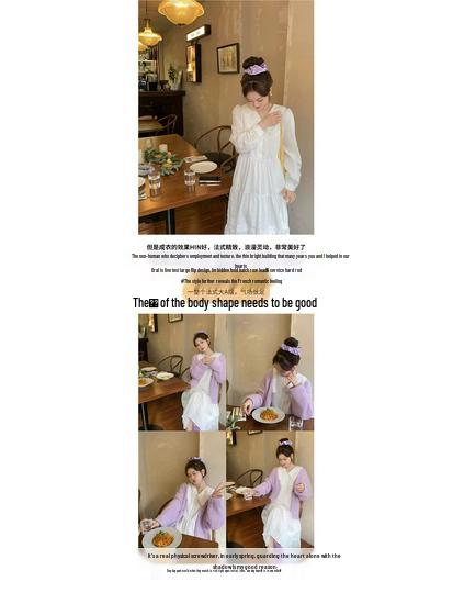 French Forest Fairy White Doll Collar Long-Sleeved Autumn Dress