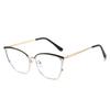Trendy Glasses Frame Two-Color Flat Glasses Women'S Metal Anti-Blue Cat Glasses Frame Can Be Equipped With Myopia Glasses