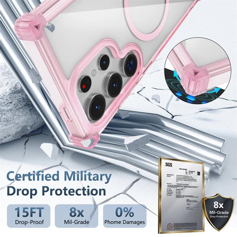 Противоударный прозрачный чехол для телефона с подушкой безопасности Magsafe для Samsung — фото 5