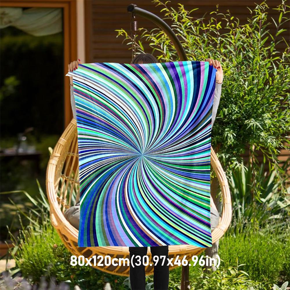 

1PC Swirl PatternOutdoor Flannel Blanket - Soft Plush Decor for Picnics, camping, Bedroom, Playroom, Office, or Lunch Break 1287A 80x120cm(31x47inch)
