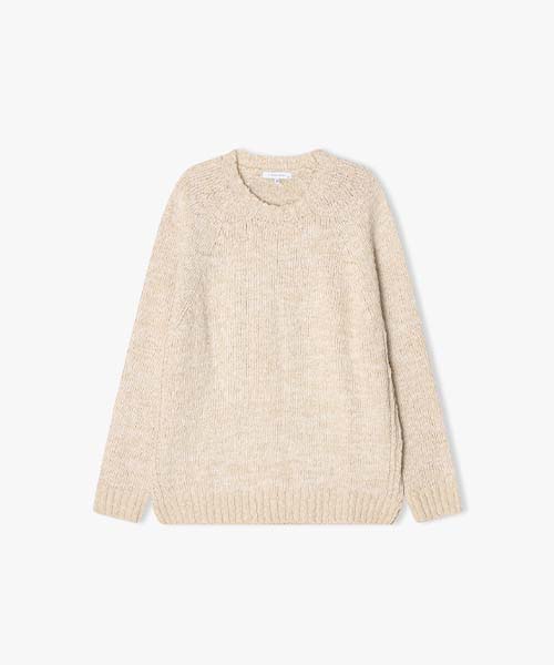River Classy [24Fw] Lkw51423 Ivory Heathered Raglan Round Knit Ivory/095