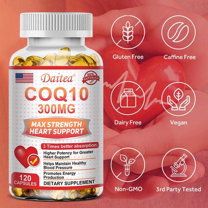 Coenzyme Q10 300 Mg Dietary Supplement, With Beet Root Powder, 120 Softgels Per Bottle