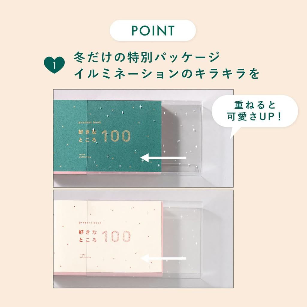 Iroha Publishing Greeting Card Present Book 100 Things I Love About You Anniversary Gift Group Message [Deep Green] BS100-08