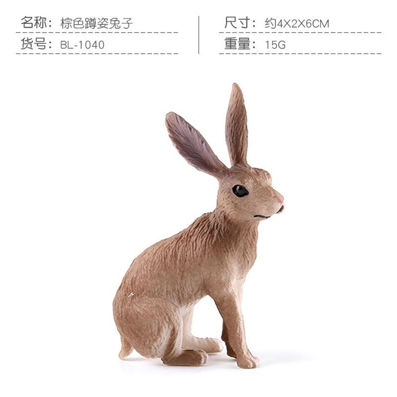 6 Simulated Forest Animals, Squirrel, Rabbit, White-Tailed Deer, Fox Model Static Ornament Toys