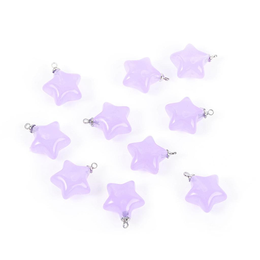 TX32 10pcs 17x10mm Candy Color Acrylic Star Charms Simple Pendant Handmade Jewelry Making Diy Bracelet Necklace Accessories