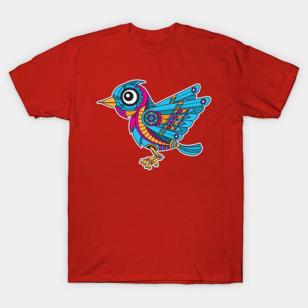 Unisex Fashion TShirt Mechanical Bird Print TShirt Plus Size S-5XL T-Shirt 100%Cotton Tops O Neck Short Sleeve Tees