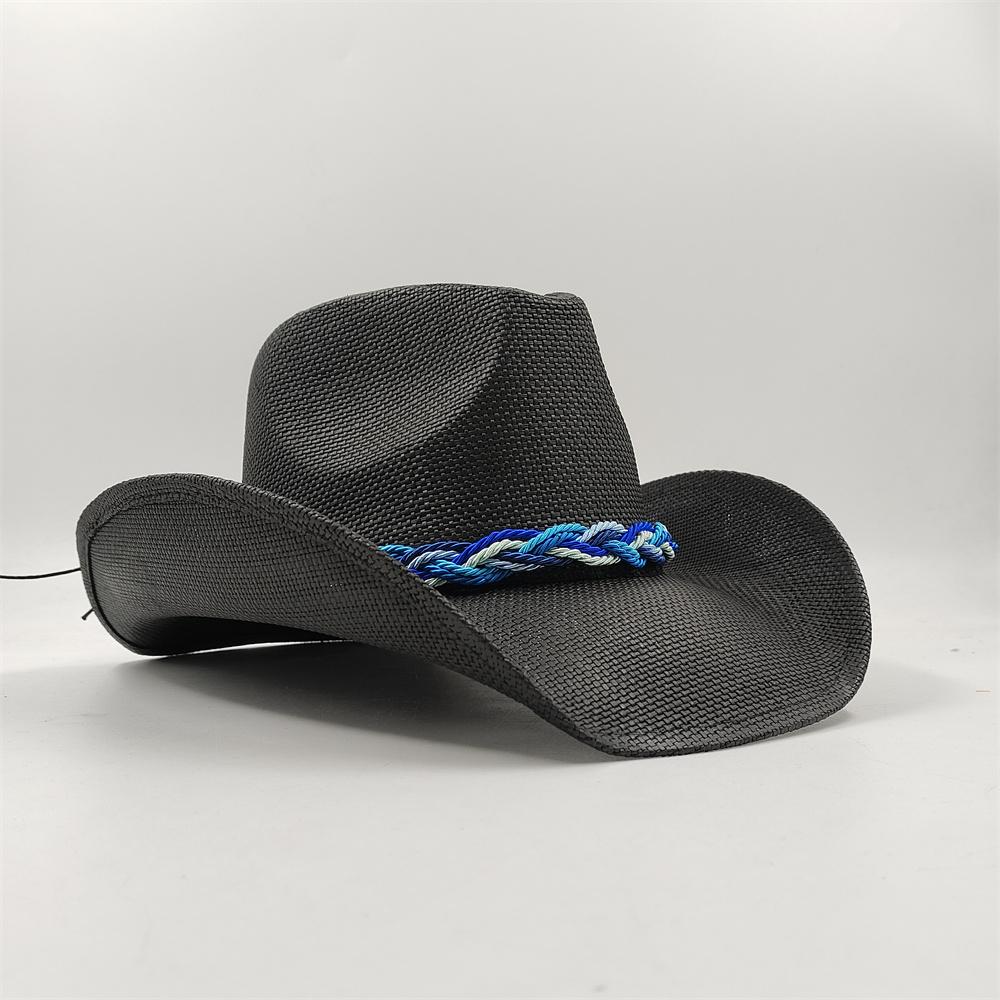 2024 Summer Straw Cowboy Hat Women's Fashion Cowgirl Straw Hat Pink Hat Men's Western Cowboy Hat Summer Travel Visor Hat