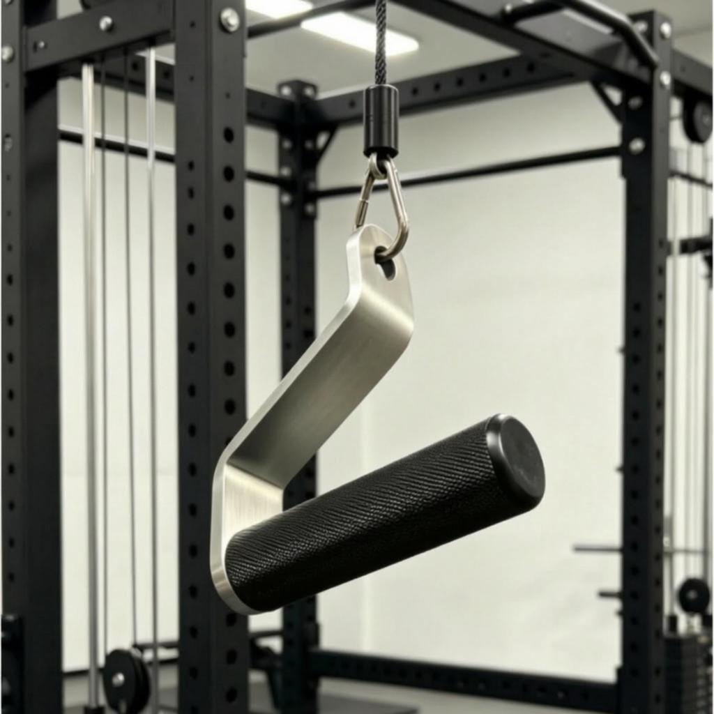 Solid L Shaped Cable Machine Handle Knurled Heavy Duty Pulldown Attachment for