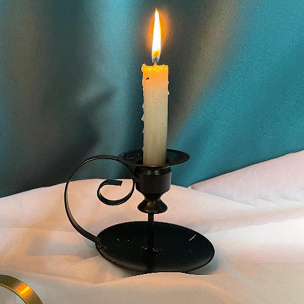 Eisen Kerzenhalter für Stabkerzen, Funktionelles Design mit Griff