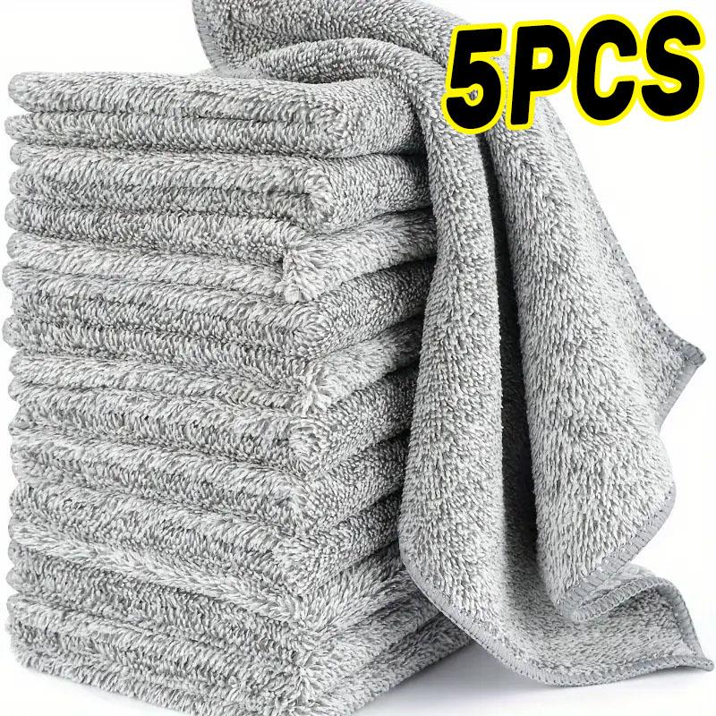 1/50pcs Gray Bamboo Charcoal Thickened Super Absorbent Dishcloth Oil Resistant Kitchen Wipes Microfiber Cleaning Cloths