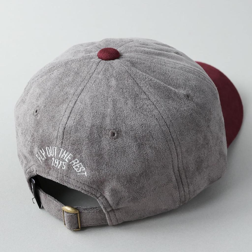 AVIREX Micro Suede Low Military Baseball Hat One Club Gray x Cap, Cap, Men's Fall/Winter (JP, Alphabet, Size, Wine)
