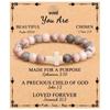 Emperor Stone Pink Zebra Beaded Bracelet with Cross Charm