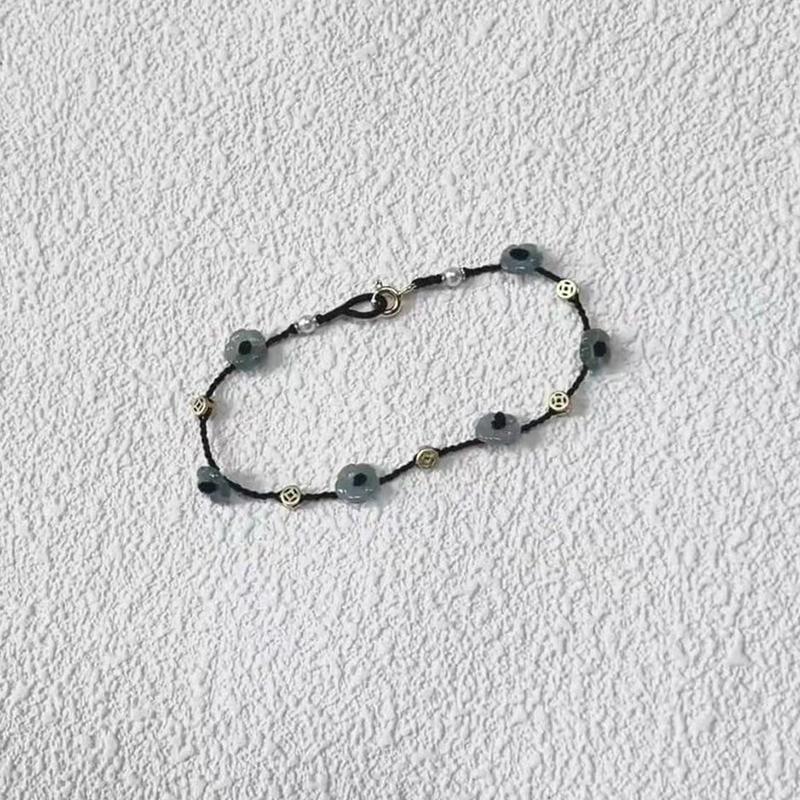 Chinese Style Simple Line Lucky Amulet Bracelet Flower Beaded Bracelet For Women Handmade Rope Bracelet Jewelry