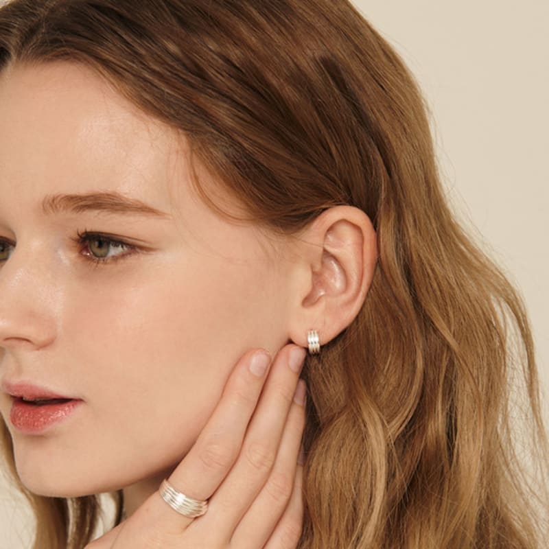 murmur [925silver]Line hoop earring