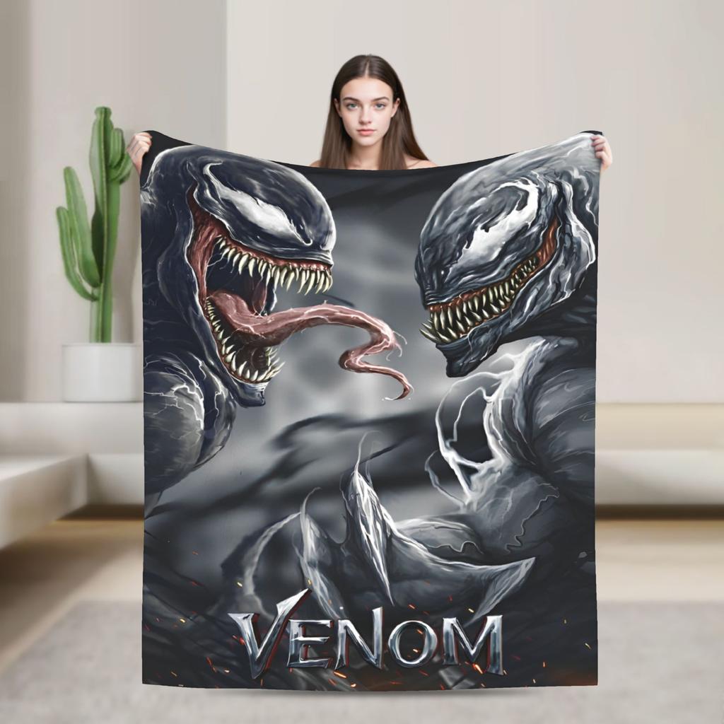 Venom Blanket  Warm Street Trend Plush Throw Blanket For Children Bedroom Flannel Bedspread Bed Cover