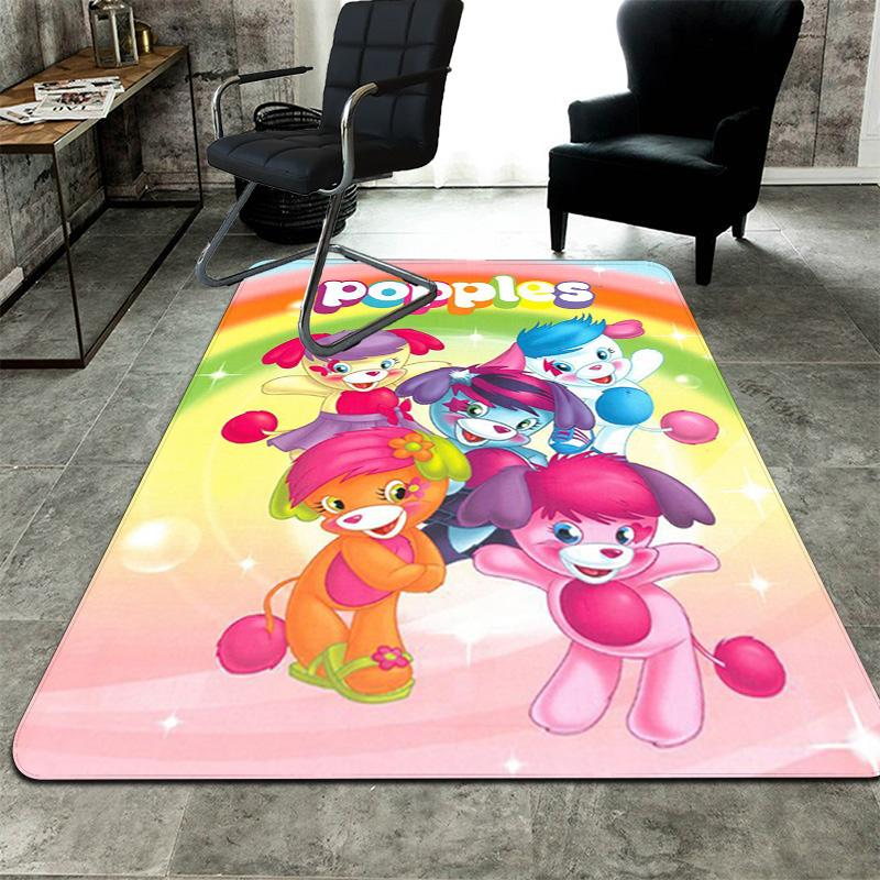 Popples Cartoon Rug Floor Mat for Living Room or Bedroom Soft and Comfortable Carpet a Gift for Birthday and Holiday.