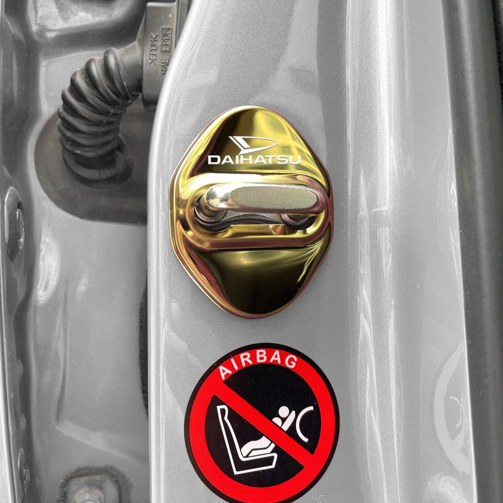 DAIHATSU Daihatsu Gasoline Fuel Spout Cap Cover, Fuel Cap Cover, Door Striker Cover, Door Lock Cover, Paste Type Set (Gold)