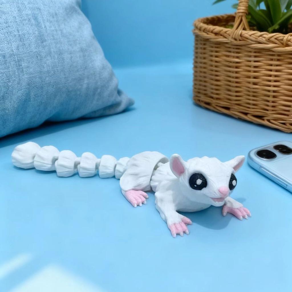 Articulated Mouse Figurine 3D Printed, Cute Movable Joints Toy for Desk Decor and Creative Gift for Collectors