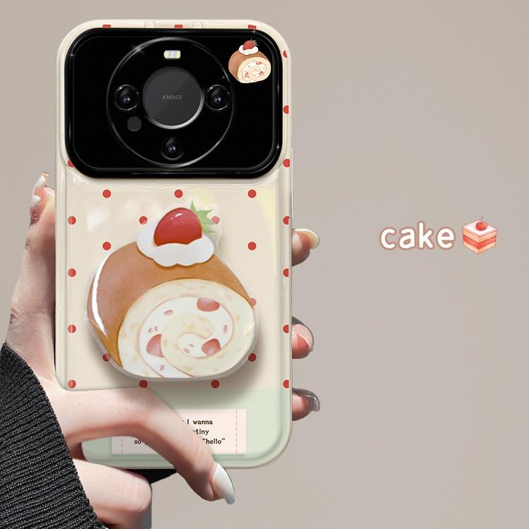 

Applicable To Huawei Mate60 Mobile Phone Case Vivox100 Polka Dot Strawberry Cake Oppo Flip Mirror Xiaomi 14 Soft Huawei Pura 70