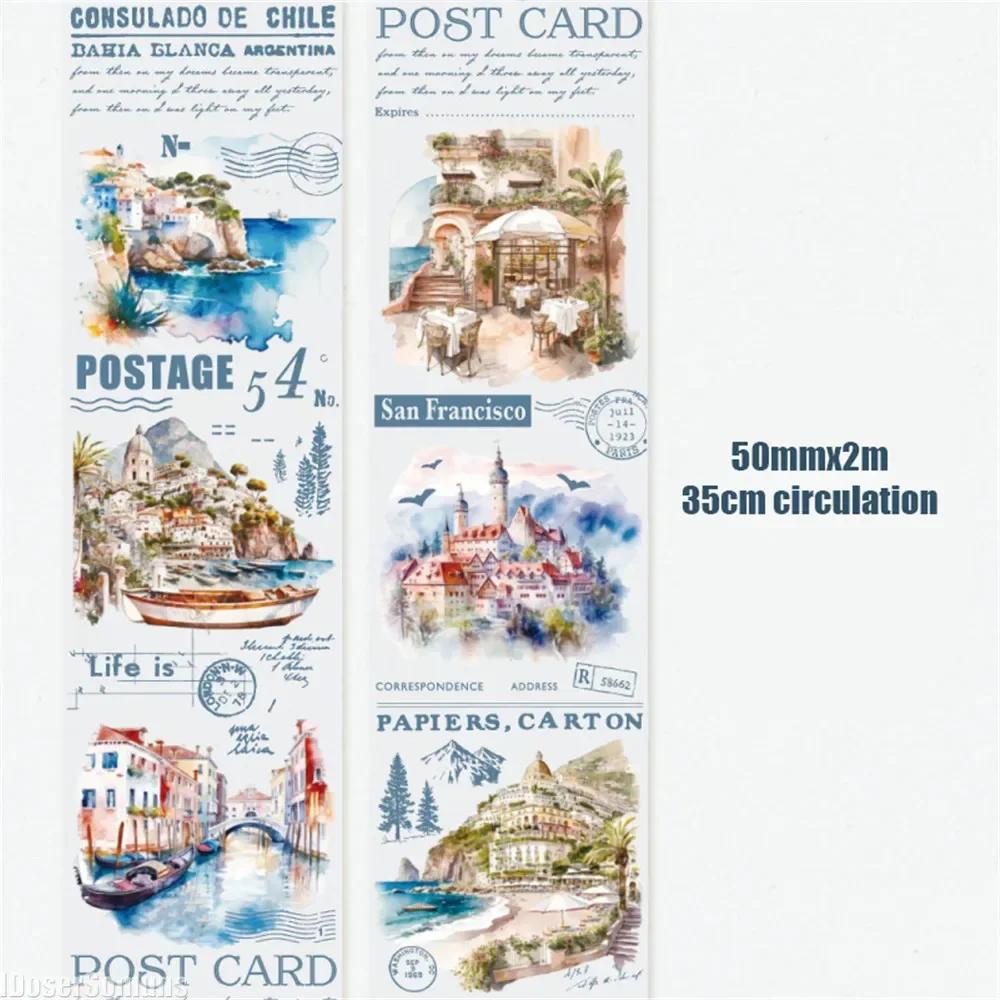 5cm*2m Creative Flower PET Tape For Collage Junk Journal Scrapbooking Diy Diary Album Material Masking Tape Stickers