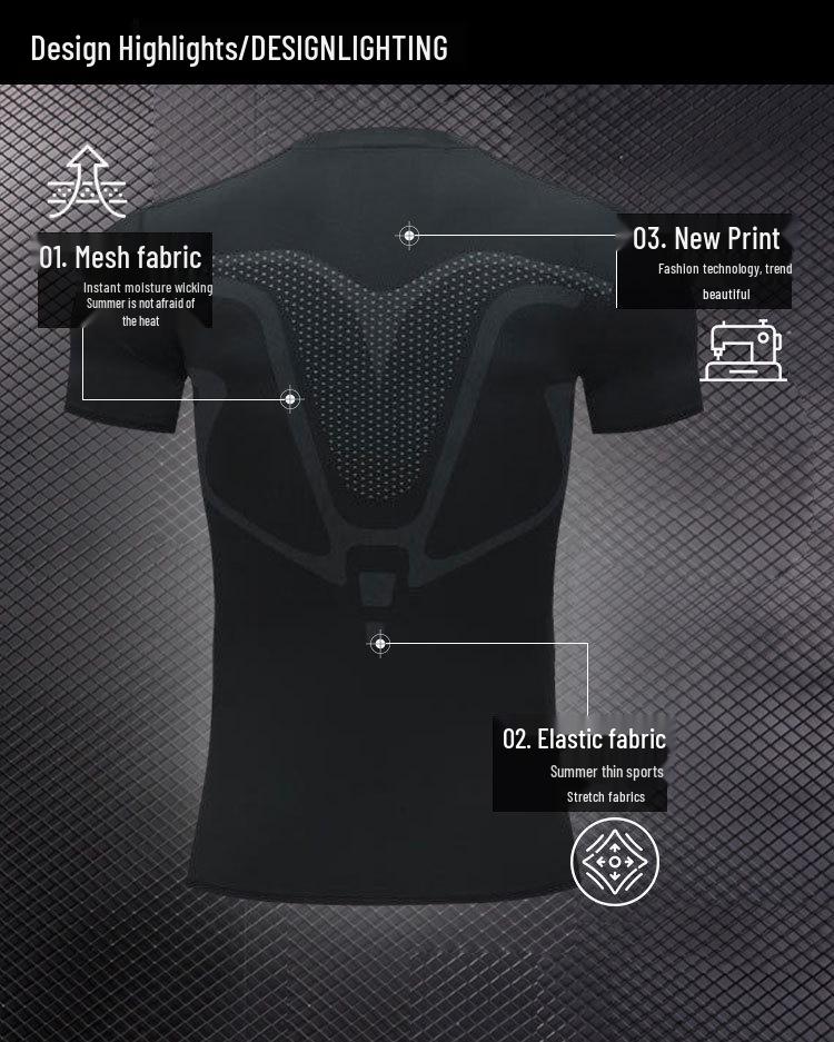 Men's Quick-Dry Summer Sports Top - Tight Fit Running & Fitness Wear