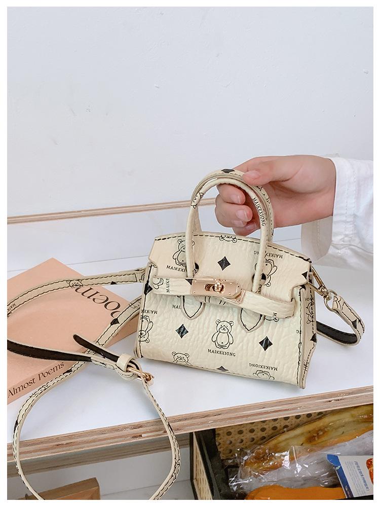 Korean Style Cartoon Bear Kids' Shoulder Bag - Cute Print Handbag & Coin Purse