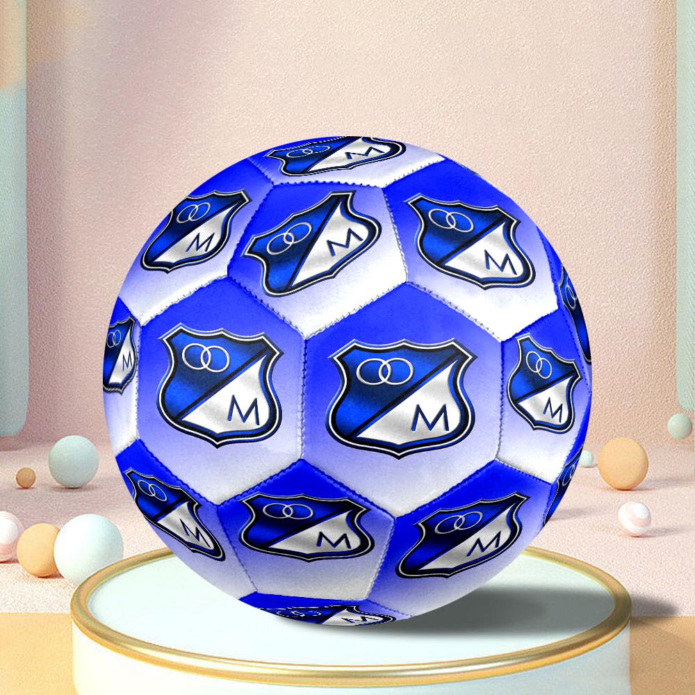 Blue Shield Emblem Millo-narios Size 5 Soccer Balls, Anti-Slip, Protective Football, Outdoor Sport, a Unique Gift Suitable for Him/her, Birthdays