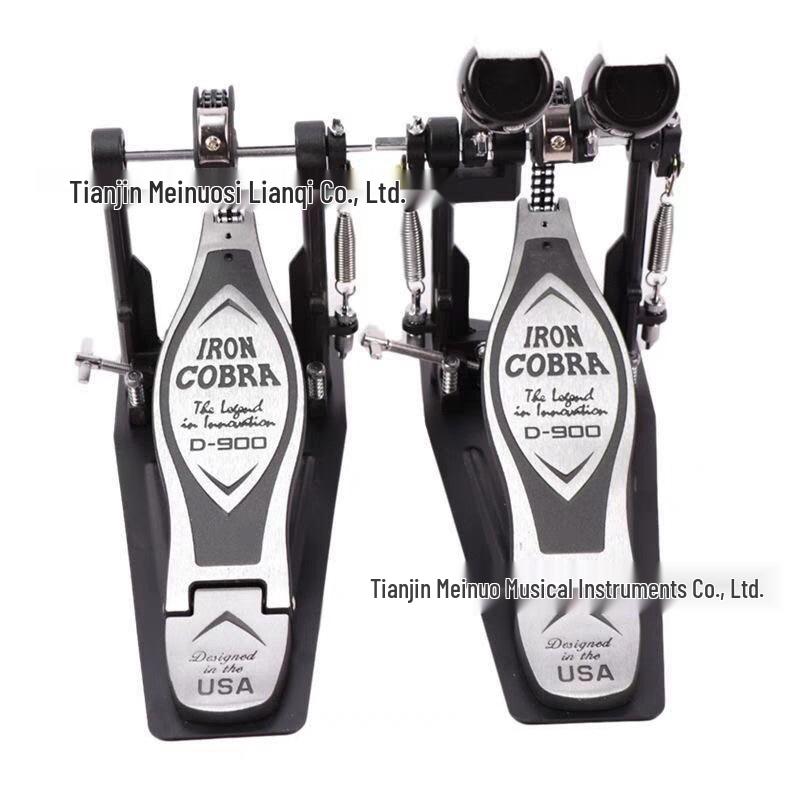 Dubbelkedjad fotpedal: Robust zink-aluminiumlegering för jazz- och racktrummor