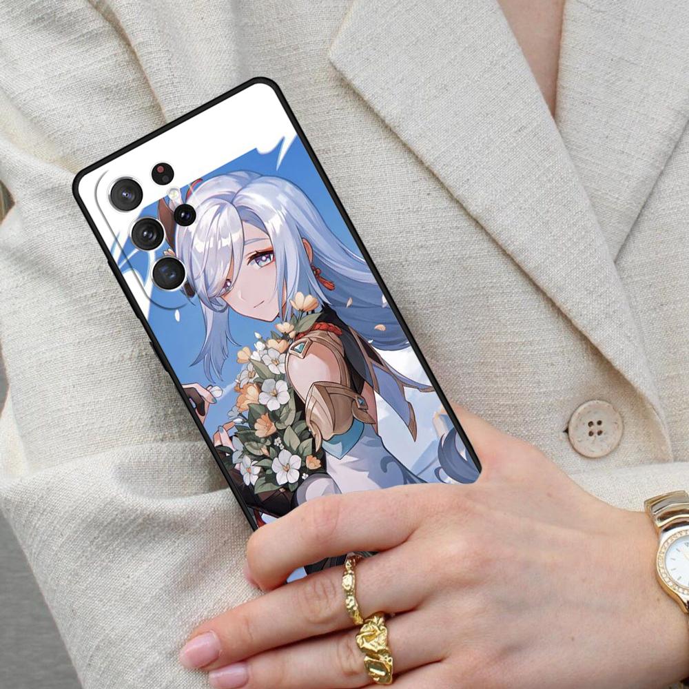 Genshin Impact Shenhe Cell Phone Case for Samsung Galaxy S26 Ultra S25 S24 S23 S22 S21 S20 Note10 Cover
