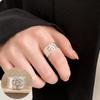 Elegant Frosted Matte Wide Band Open Ring for Women - S925 Silver Plated, Trendy INS Style