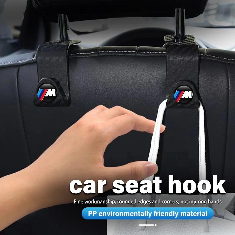 SNLL4 2/4pcs Car Seat Headrest Hook Storage Hanger Organizer Accessories For BMW M 1 3 4 5 6 7 Series X1 X3 X4 X5 G20 G38 F48 E36 E39