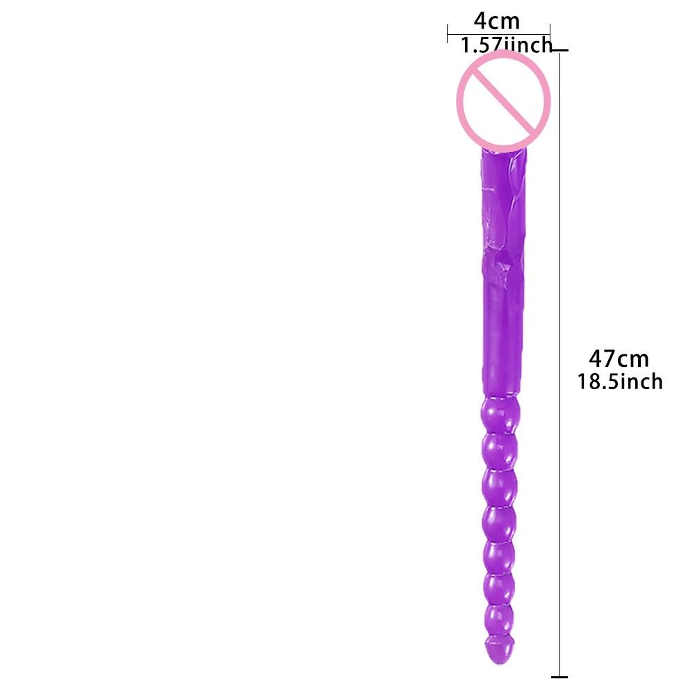 Anal Beads & Penis - Shaped, 47cm Long Double - Ended Realistic Dildo, Suitable for Female Masturbation and Lesbian Erotic Use