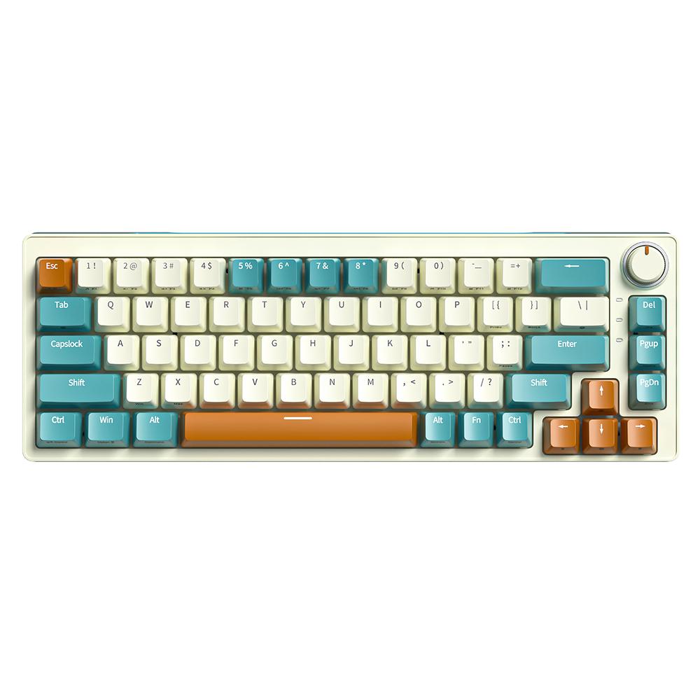 

ZA68 Pro RGB Hot Swap 2.4G+Type-C+Bluetooth-compatible 68-Key Computer Keyboard Blue+Orange