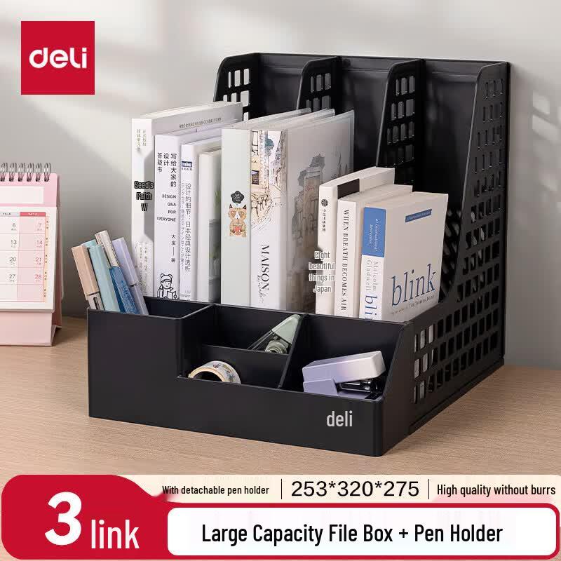 Deli Multi-functional Desktop File Organizer with Pen Holder