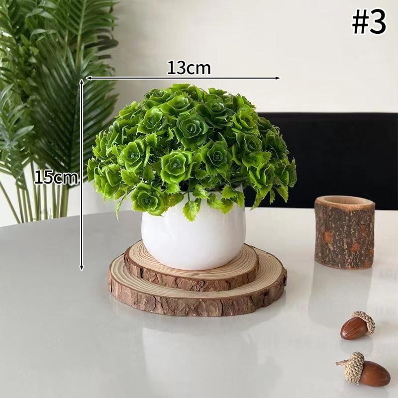 Artificial Plant with Plastic Pot Mini Bonsai Potted Plant Small Tree Simulation Pot Plants for Home Office Bedroom Decor